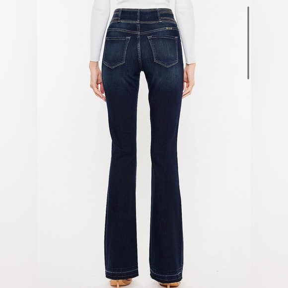 KanCan Dark High Rise Double Button Bootcut Jeans Size 24 - Picture 2 of 4
